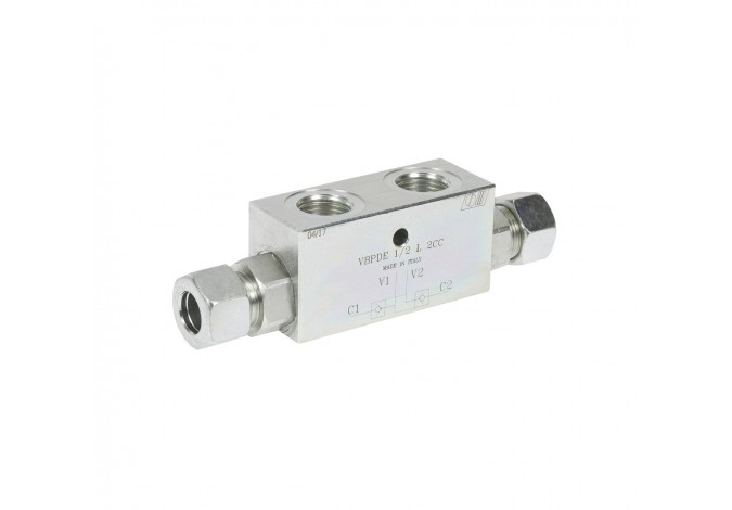 Гідрозамок двосторонній VBPDE 3/8L 2CEXC S/D. O.