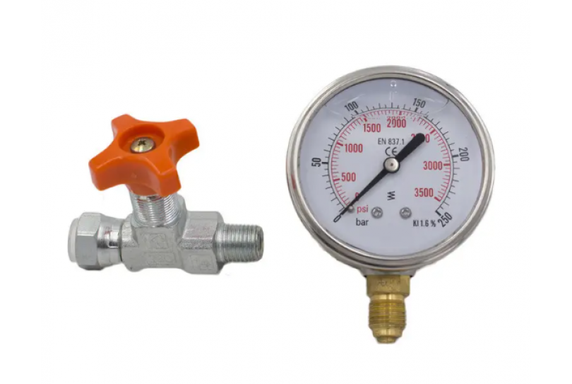 Кран для манометра EM  90° 1/4"MF