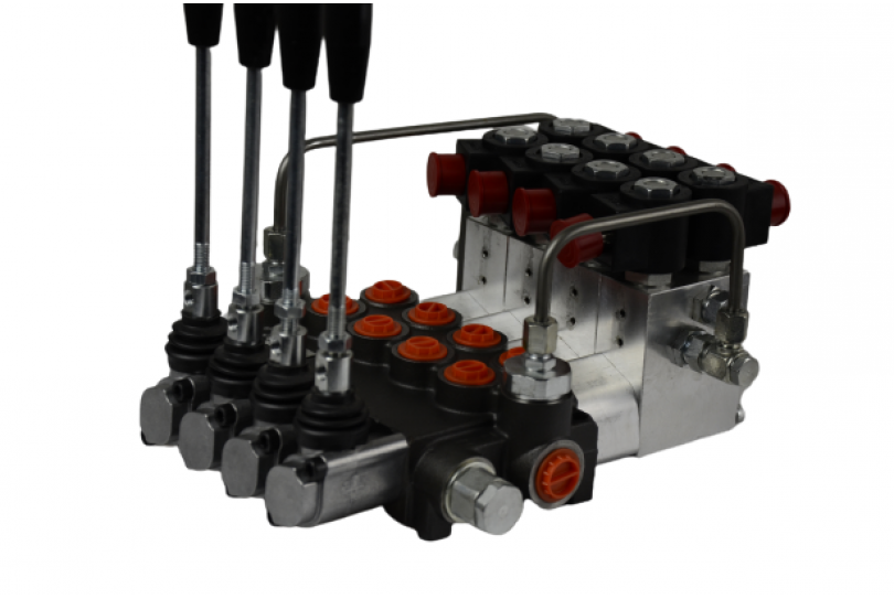 Гидрораспределитель 4P40-VRP 12 вольт, 4-секционный 40 л/мин, Болгария (С электрогидравлическим управлением)